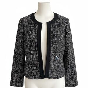 Ellen Tracy Black White Jacket Career Casual Classic Elegant Size Medium